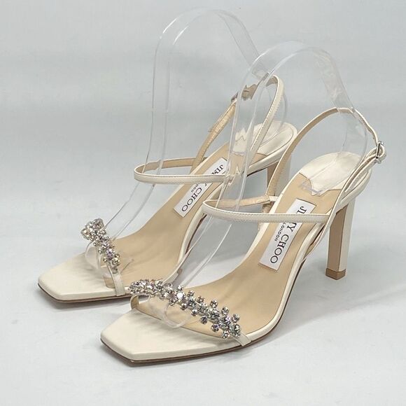 Jimmy Choo Meira Crystal Embellished Nappa Sandal size 37.5 - Picture 6 of 15